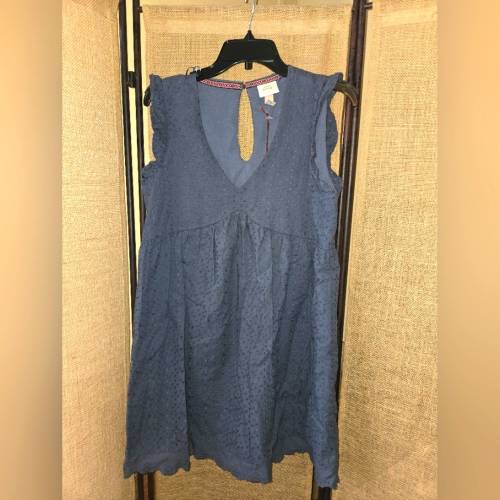 NWT Women's Knox Rose Blue Eyelet Dress Size Small